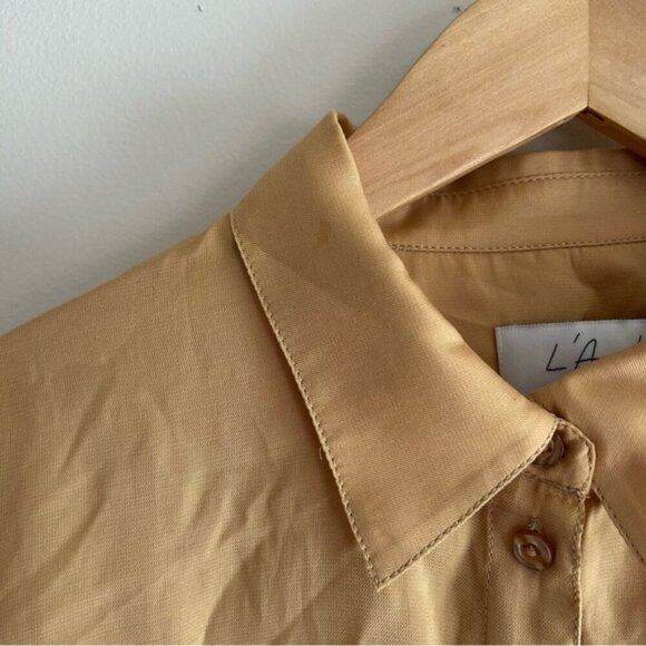 L'Académie Revolve The Bastina Top Button-Down Blouse Shirt Long Sleeve Sz L - Picture 8 of 8